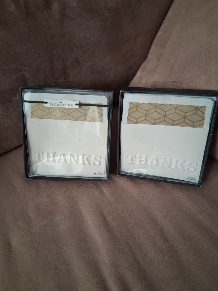Hallmark Cards "THANKS" W/ Envelopes 8pcs 