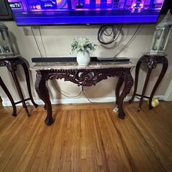 Antique Cherrywood Marble Furniture Set!