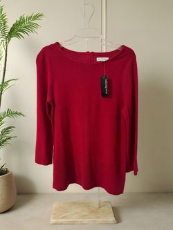 Kim Rogers Women's Red Mercur Novelty Casual Sweater Size Medium NWT