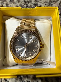 Invicta Gold-Tone Watch with Silver Dial