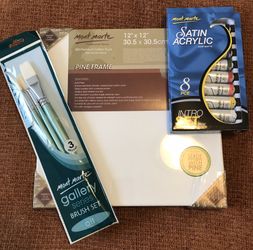Art Set Canvas, Paint & Brushes