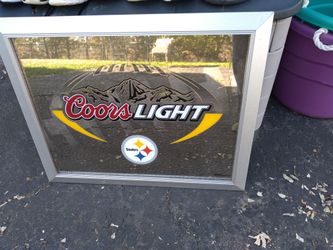 Pittsburgh Steelers Coors Light  Mirror Frame Picture!