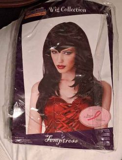 Temptress Black Costume Wig