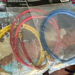 Hilmor 60” Refrigeration Hoses with Ball valve Adapter 