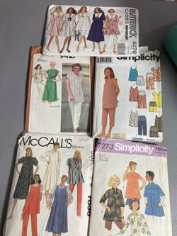 lot of 5 Vintage maternity, sewing patterns, size 8, complete