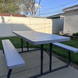 Classic Folding Picnic Table - 6 FT Gray 