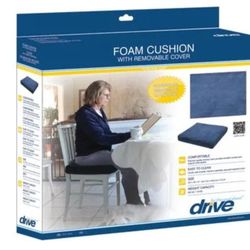 Drive Foam Seat Cushion. New. Comfortable.  Easy to clean.  Size 18"×16"×3"/45.7 cm×40.6cm.×7.6cm. Weight capacity 250 lb/113 kg.