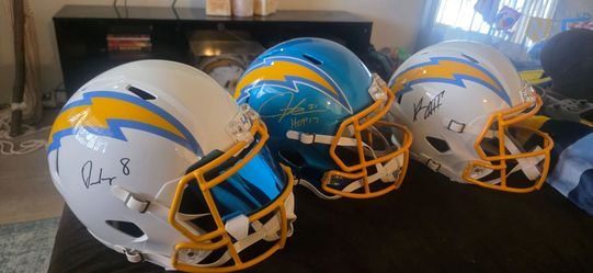 Chargers 3 autographed fullsize rep helmets