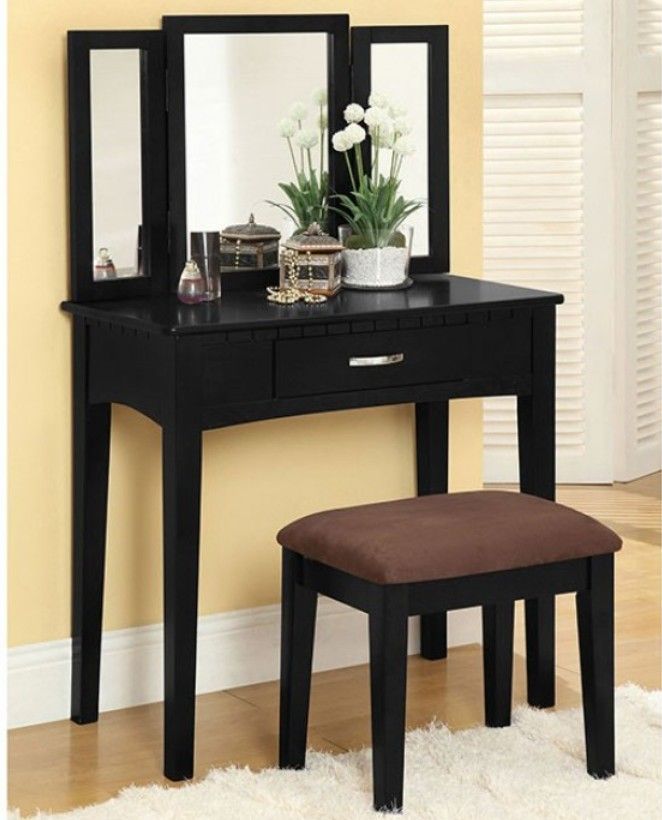 Brand New Black Vanity Stool