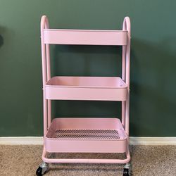 pink three level metal cart !