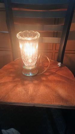 Mid century boudoir Crystal Cut Glass Table Lamp