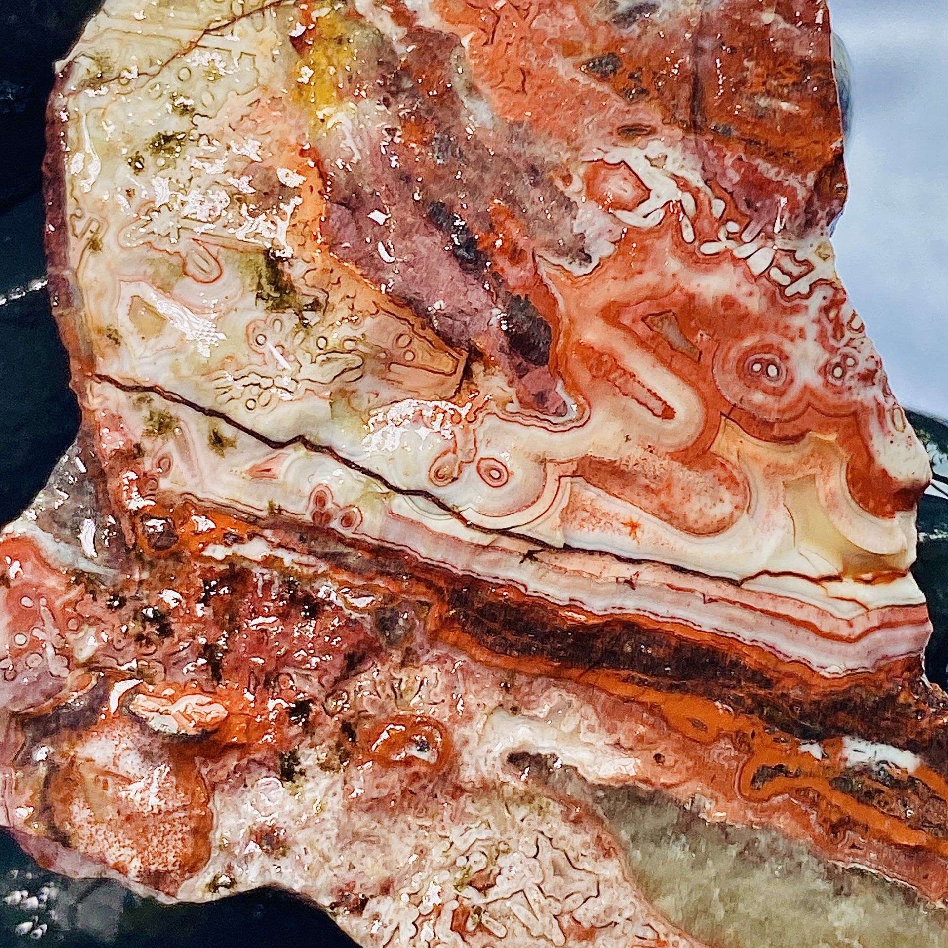 Rincon Mexican Crazy Lace Quartz Druzy Agate Mexico Cab Slab Rough Raw Crystal