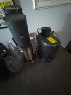Food processor and soda bubble maker.