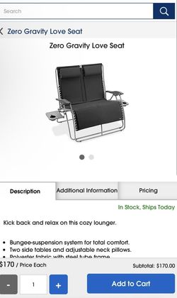 Zero Gravity Love Seat Chair Recliner