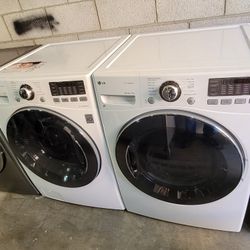 LG Front Load Washer And Stackable Gas Dryer Set 