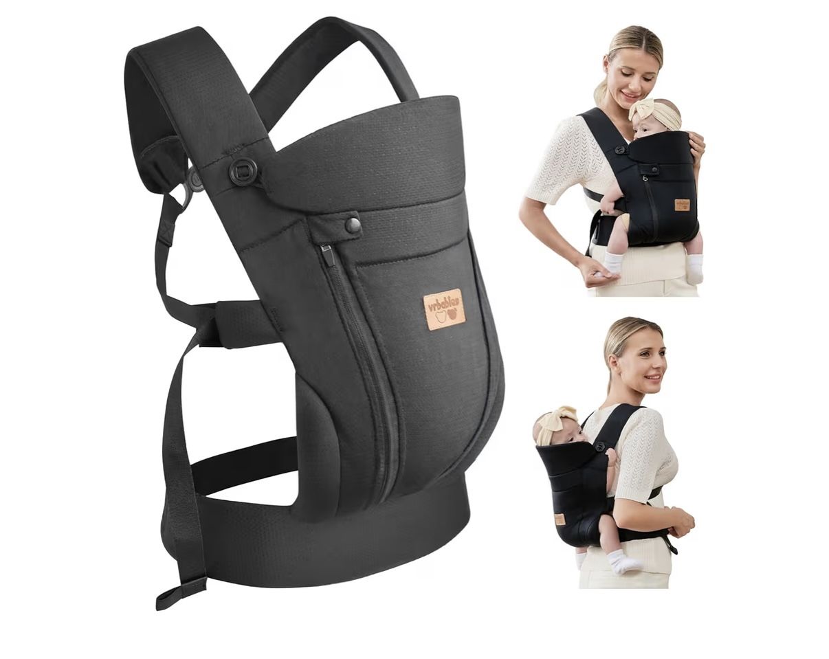 Baby Carrier Newborn Toddler Wrap Carrier,Hands Free Baby Sitting Support Sling,Breathable,Perfect for Infants/Chest Sling for Babies (Black)