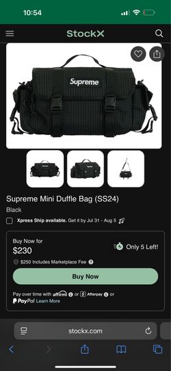 MINI DUFFLE SUPREME BLACK BAG