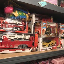 Toys, Doll, Barbie, Remote Control Car, Fire Truck, Dinosaur, Train, Kitchen Sets