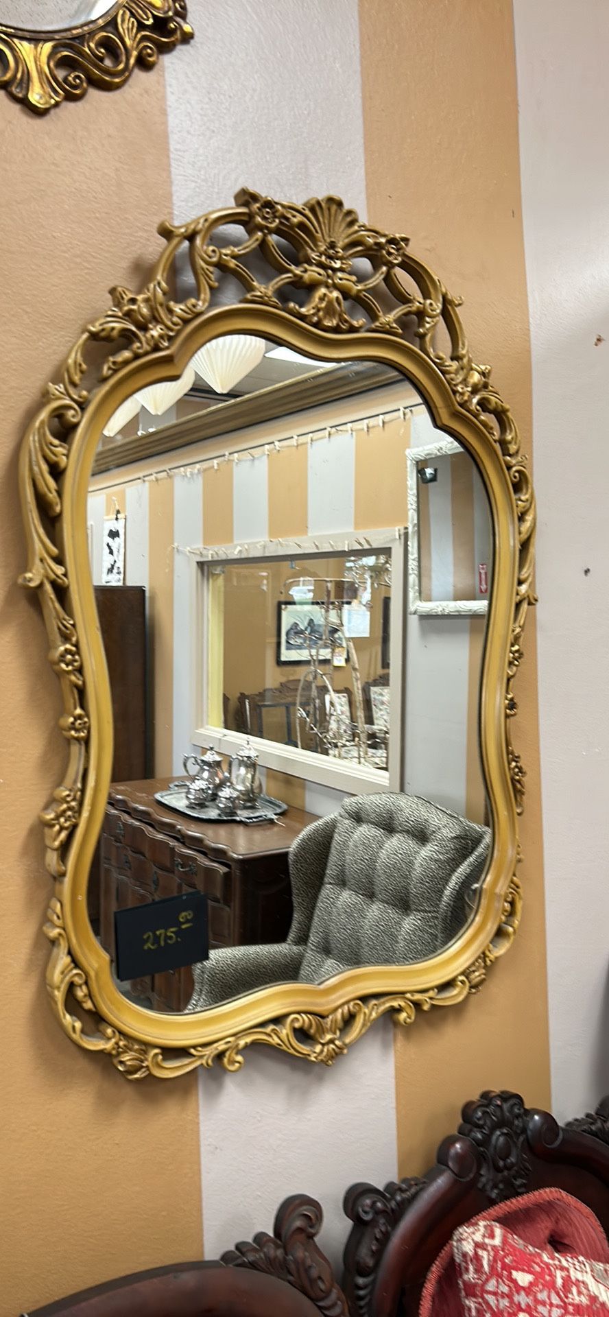 Large, Gold Gilded, Ornate Mirror