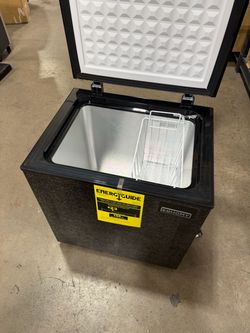 1.8 cubic foot compact black chest freezer