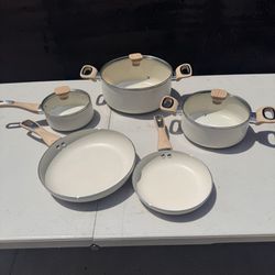 8 Piece Set New Pans And Pots 
