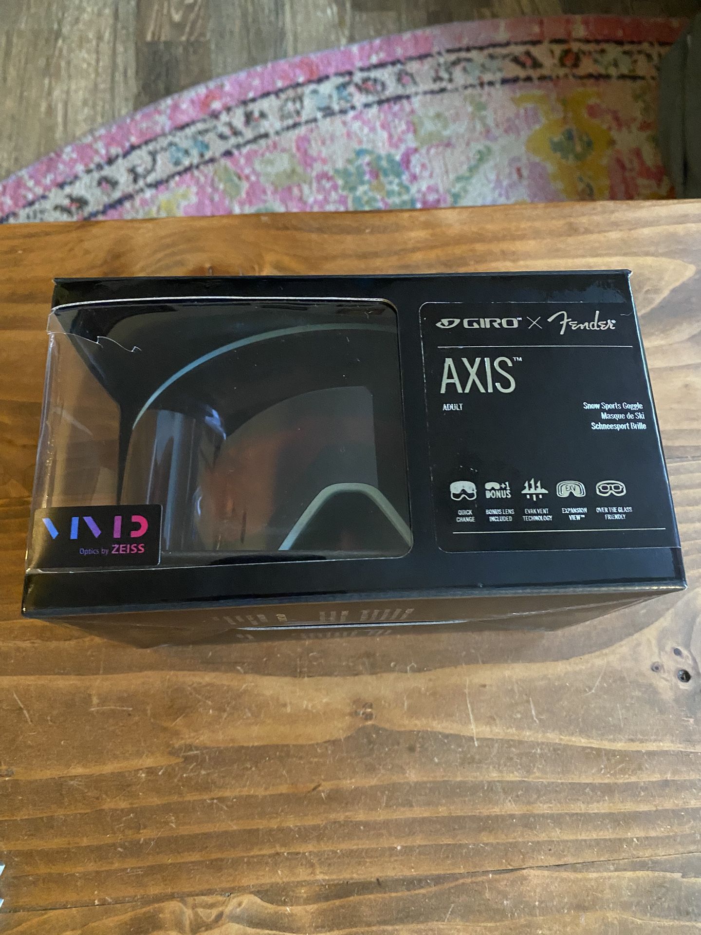 Fender X Giro Axis Adult Snow Sport Ski Goggles Baby Blue w White Strap