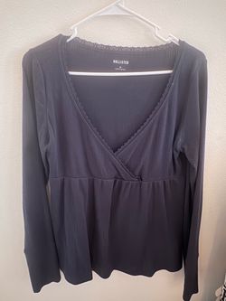 Hollister babydoll blue top