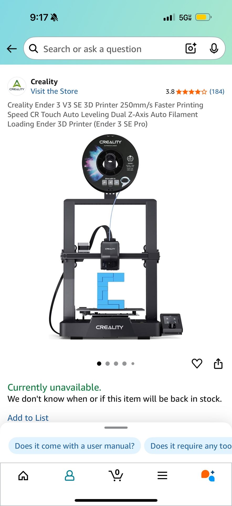 Creality Ender 3 V3 SE 3D Printer 