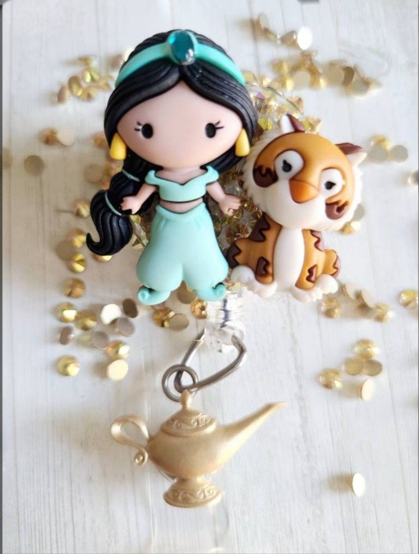 Gold Jasmine and Rajah ID Badge Holder