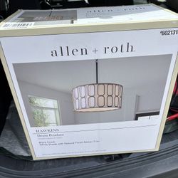 Allen + Roth Matte Black Steel Chandelier