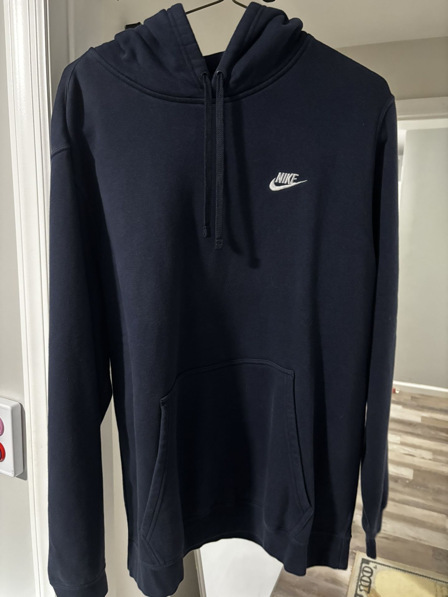 Nike Men’s XL Fleece Hoodie Pullover Sweatshirt Vintage Navy Blue Gym Casual