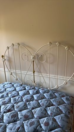 Heirloom iron queen bed frame