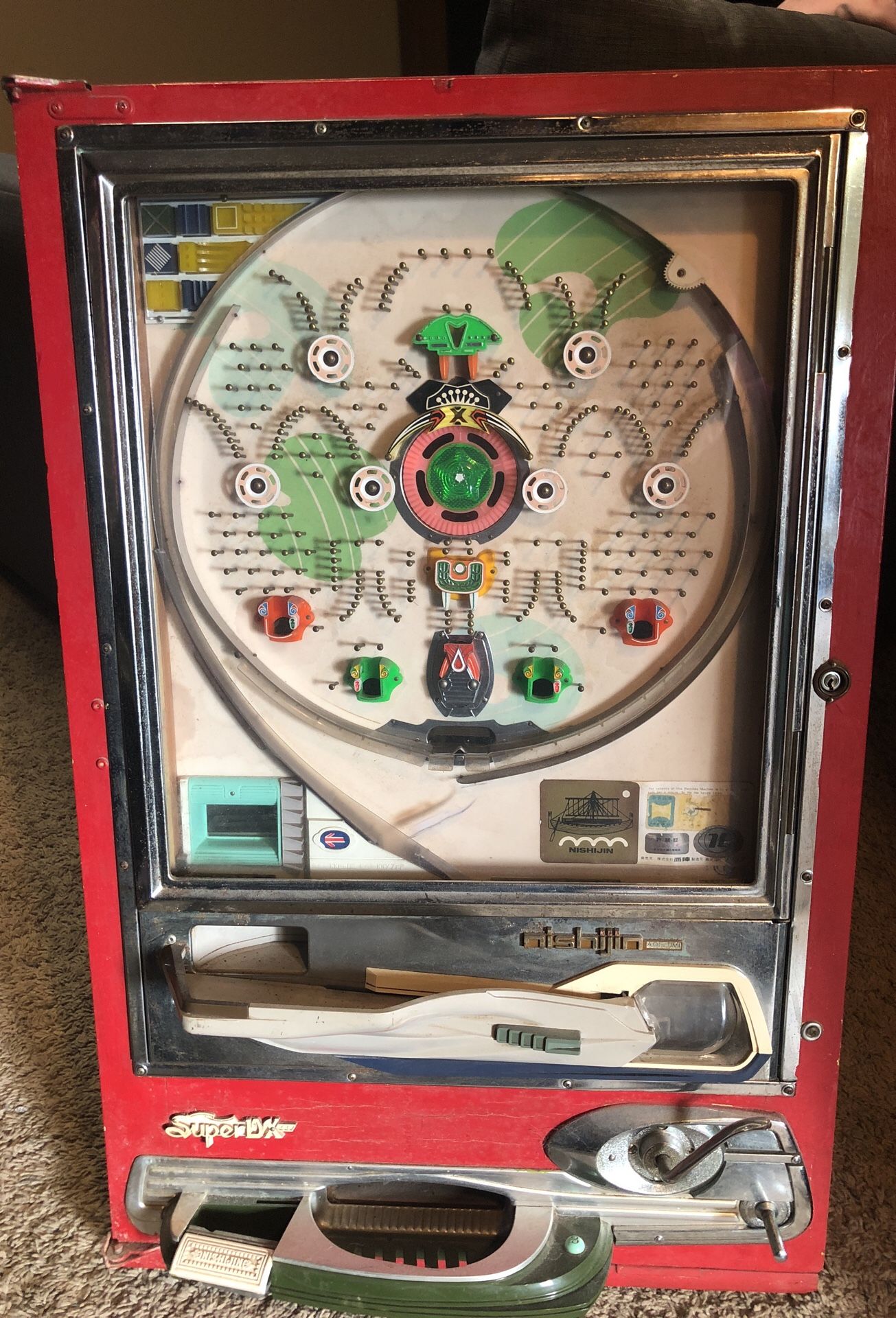 Nishijin Pachinko Machine Super DX Red - NEEDS REPAIR