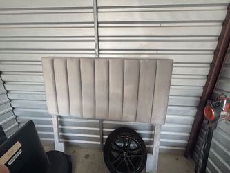 Grey bed backboard