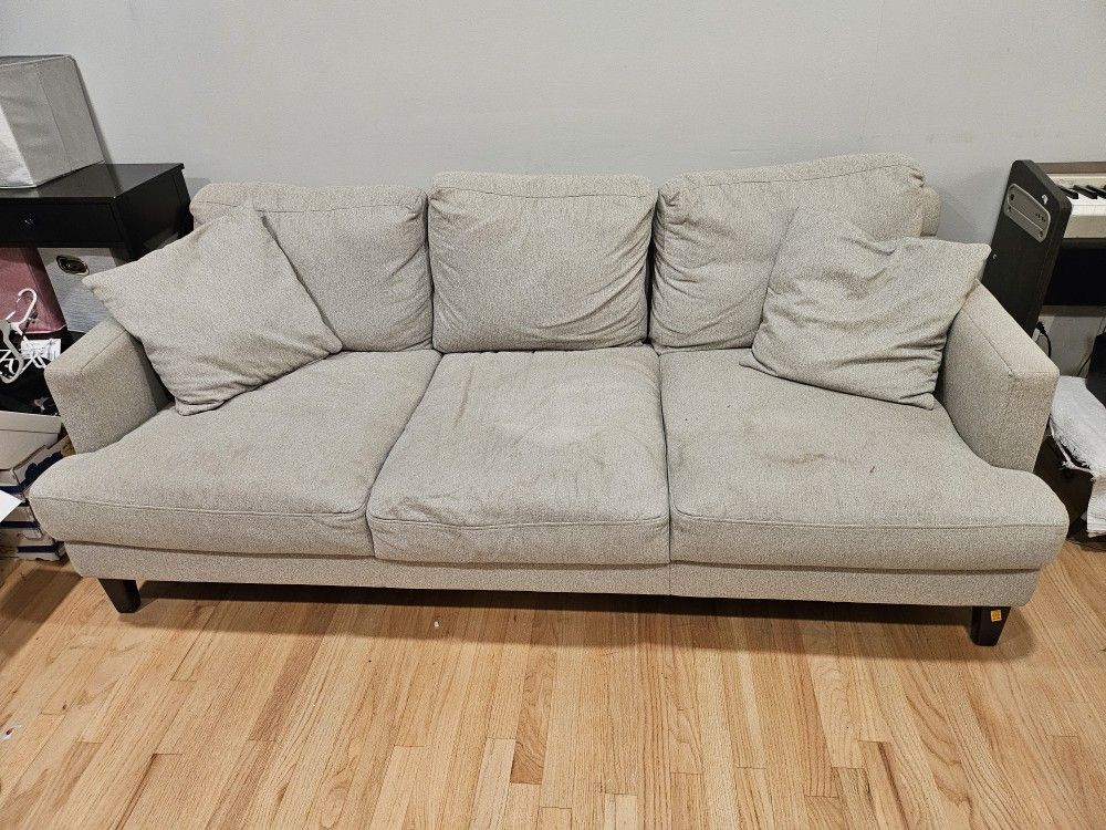 Fabric Couch & Loveseat Set (Off-White)