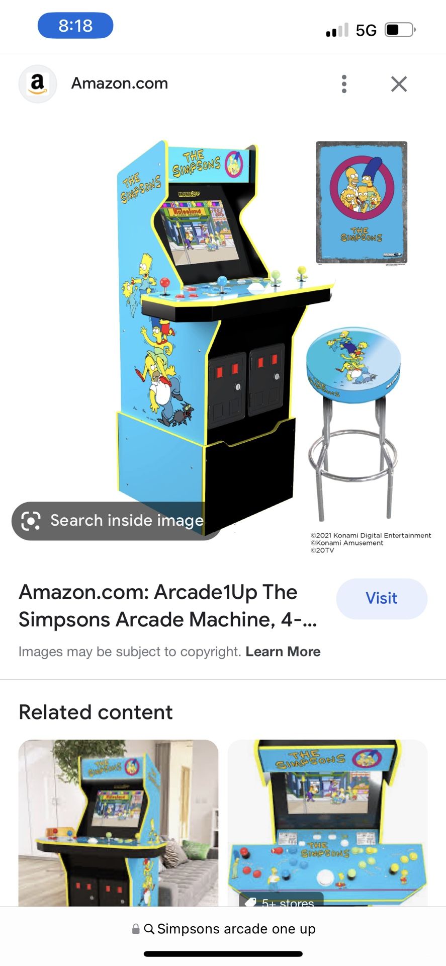 Simpsons Arcade One Up