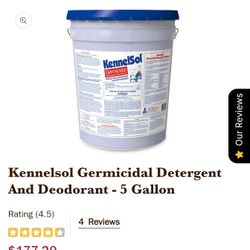 Kensol Kennelsol 5 Gal. NEW germicidal cleaner, deodorizer and disinfectant 