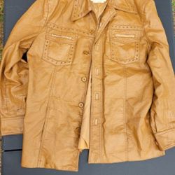 Vintage 70s Leather (Pleather) Jacket  Great For Halloween  ,Prop, Gift 