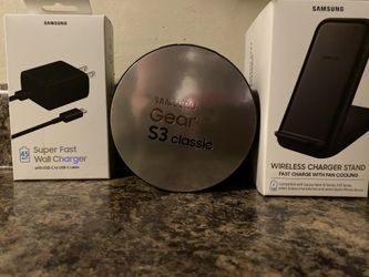 Gear S3 Classic, 256GB SD Card, 15W Wireless Charger and 45W Wired Charger