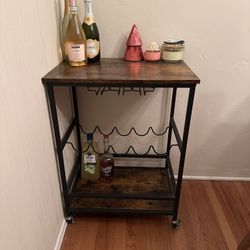 Dark Wood Bar Cart