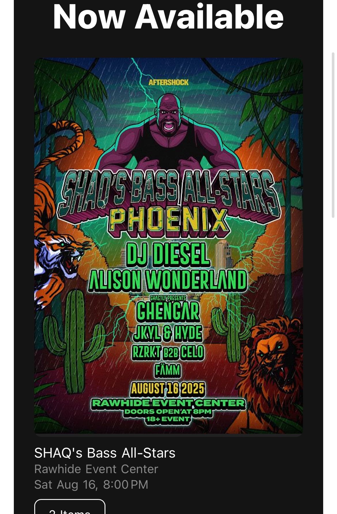 Shaq’s Bass All Stars - 1 Ticket