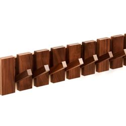 Wood Coat Rack Wall Mount, Coat Hooks Hanger Wall Mounted, Heavy Duty Wall Coat Rack with 8 Hooks for Hanging Coats/Keys/Hats/Robe&Towels/Plants/Bags,