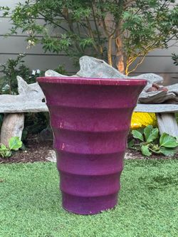 Gorgeous Purple Ceramic Glazed Outdoor Pot