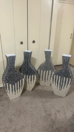 $150 each only 4 left Mosaic Tile mother of pearl large 36”H Decorative Vases pickup Gaithersburg md20877
