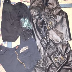 Vintage Harley Davidson Women's Clothes And Leather Items