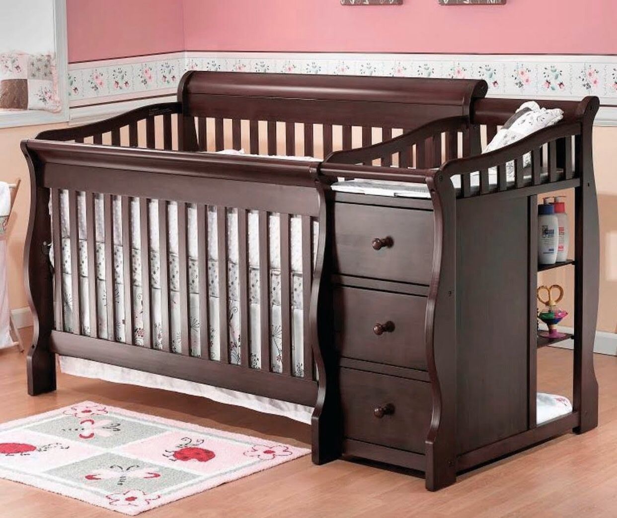 Crib and changing table combo