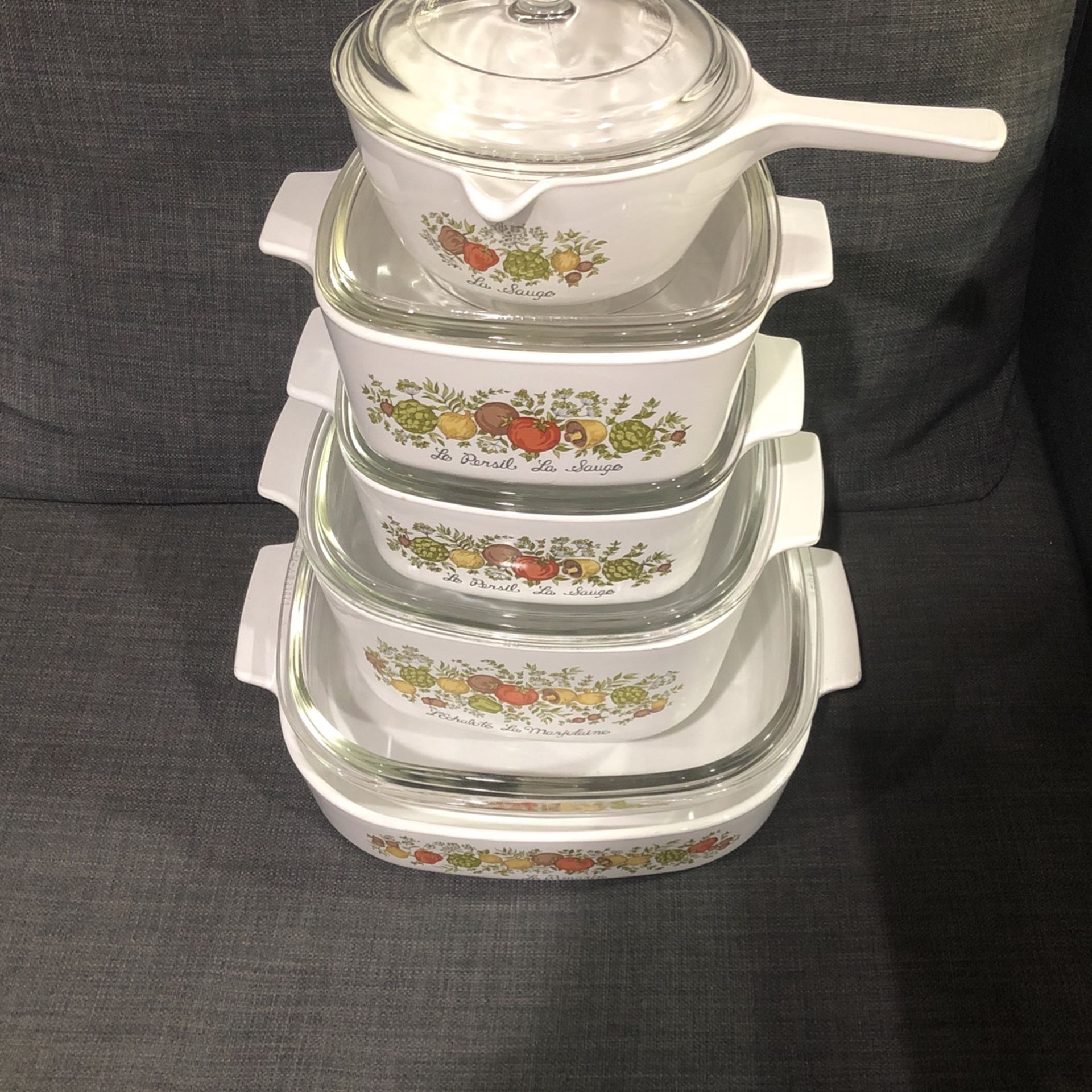 Not Available Vintage Set Of 10 PCs Corning Ware With Pyrex Cover