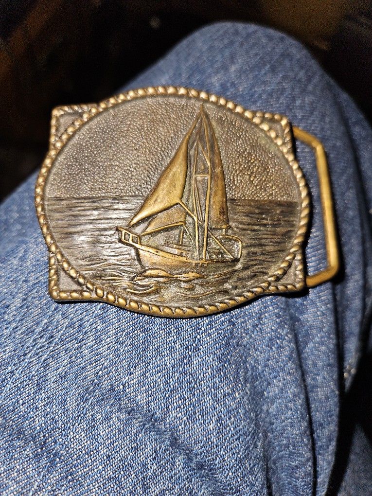 Sailboat Belt BUCKLE-Brass