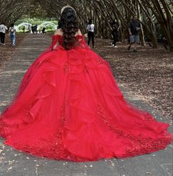 Red Quinceanera dress