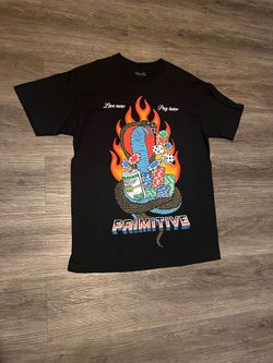 Black primitive t shirt with designs size M